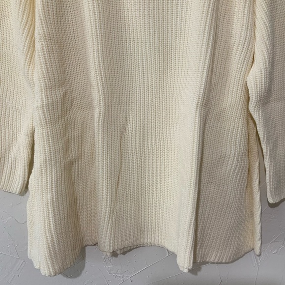 Woman Within Plus Size V-Neck Shaker Trapeze Knitted Sweater Ivory Sz 2X 26/28 - Picture 4 of 8